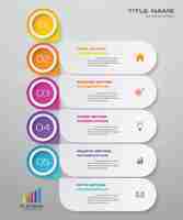 Vector 5 steps simple&editable process chart. eps 10.