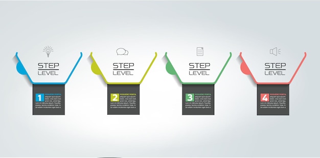 5 passaggi tutorial grafico diagramma timeline uno due tre quattro cinque concetto