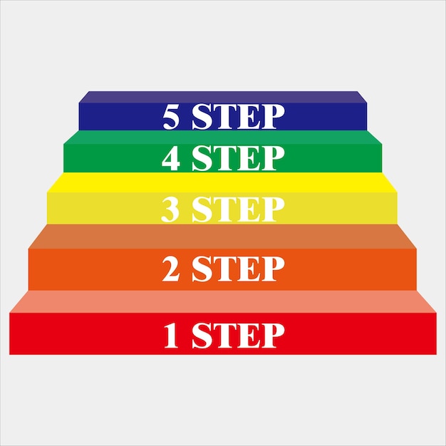 5 trappen stappen infographic element pictogram vector illustratie symbool