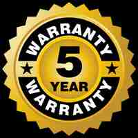 Vector 5 year warranty symbols and sticker vector