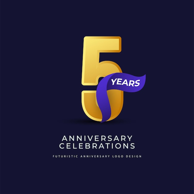 5 years anniversary celebrations logo concept