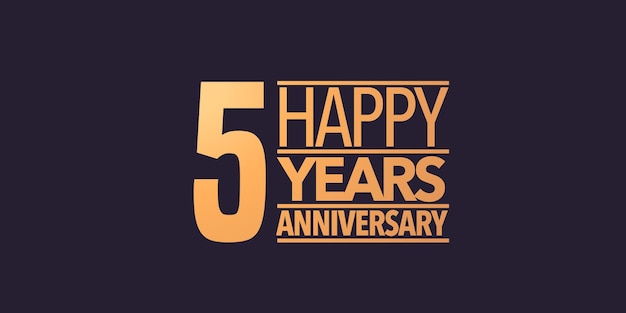 5 years anniversary  icon symbol logo
