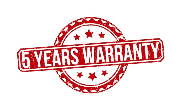 Vector 5 years warranty red rubber stamp vector design