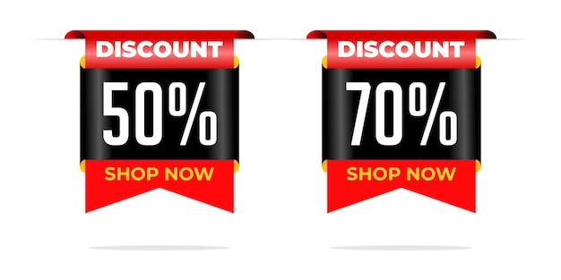 50 70 percent off super sale discount special offer tag ribbon