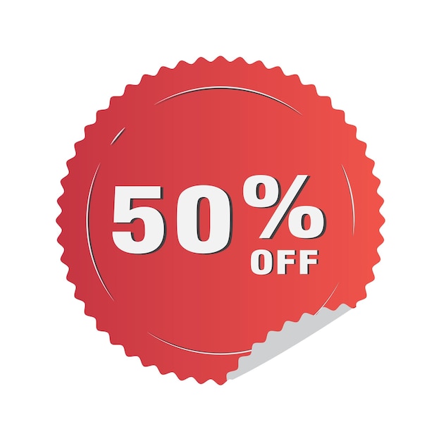 50 discount red circle sticker icon