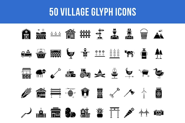 50 dorpsglyph-pictogrammen