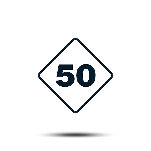 50 km road sign vector template Illustration EPS 10