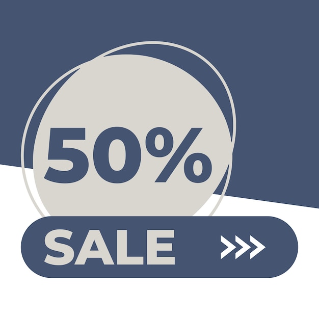 Campagna di sconto del 50%. 50% di sconto sul poster