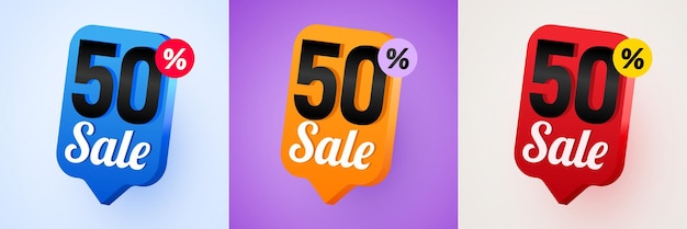 50 percent Off Discount creative composition Mega Sale