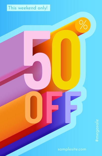 50 percento di sconto sulla composizione creativa mega sale