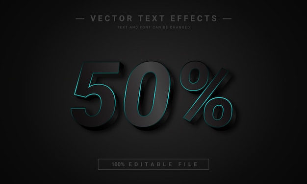 50 percent offer text effect