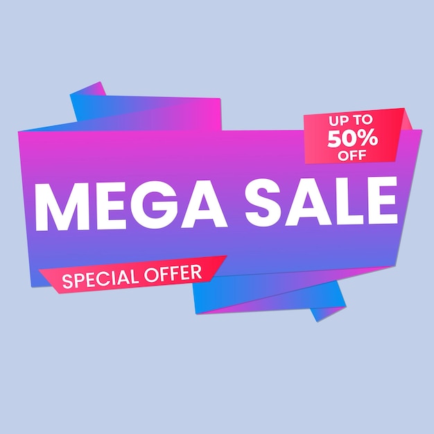50 procent korting op banner Flash-aanbieding banner coupon of poster Afslag sticker vorm Coupon tag