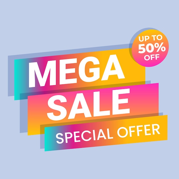 50 procent korting op banner Flash-aanbieding banner coupon of poster Afslag sticker vorm Coupon tag