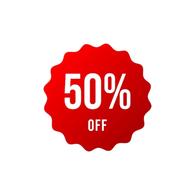 50 sticker discount banner vector template