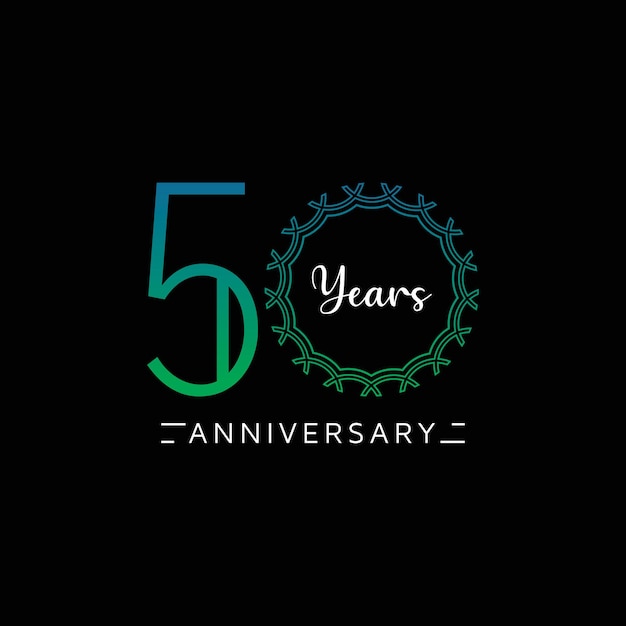 50 th anniversary logo gradation on black background