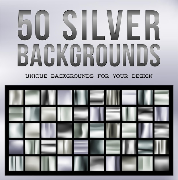 Vector 50 unique silver backgrounds