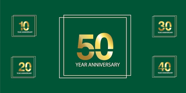 50 year anniversary celebration logo. 50th design template. Vector and illustration.