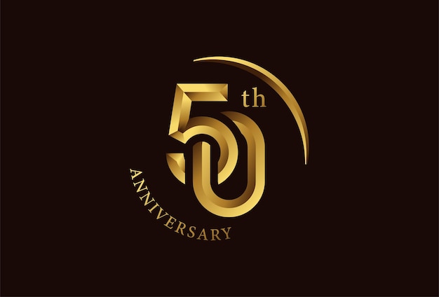 골든 서클 스타일의 50주년 기념 로고 디자인