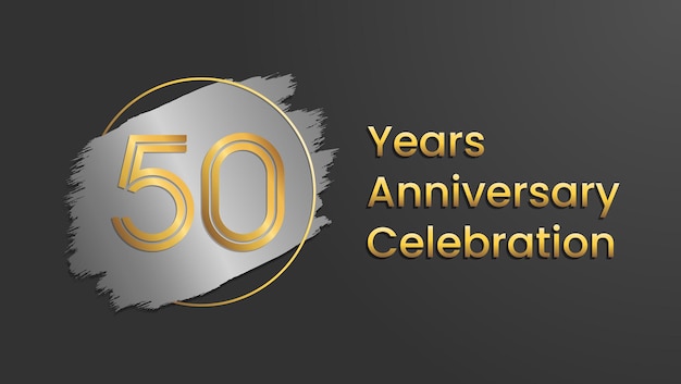 Vector 50 year anniversary celebration template design with golden color vector template