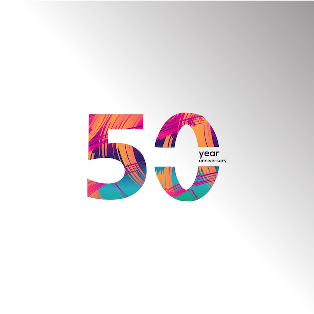 50 Years Anniversary Celebration Color Vector Template Design Illustration