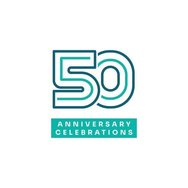 Вектор Концепция логотипа празднования 50-летия