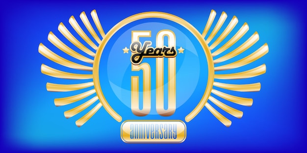 50 years anniversary emblem anniversary badge or label