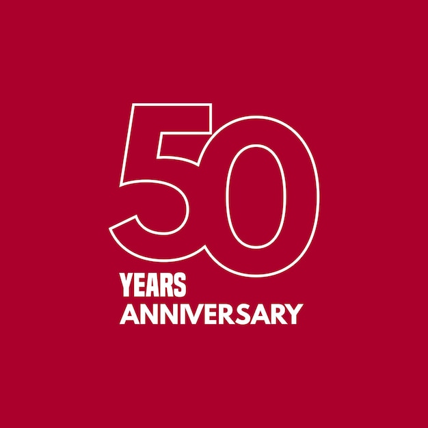 Vector 50 years anniversary vector icon, logo. graphic design element with number and text composition for 50th anniversary