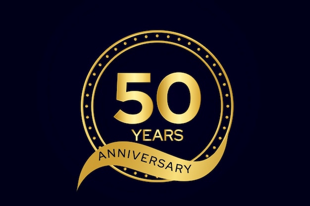Vector 50 years golden anniversary celebration vector element