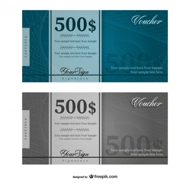 500 dollars voucher template vector