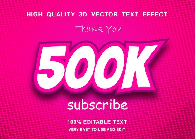 500 k bewerkbaar teksteffect premium vector