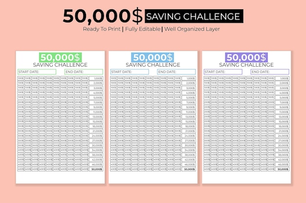 50000 saving challenge kdp interior