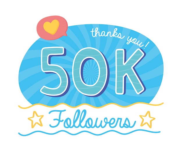 Vector 50k social media followers