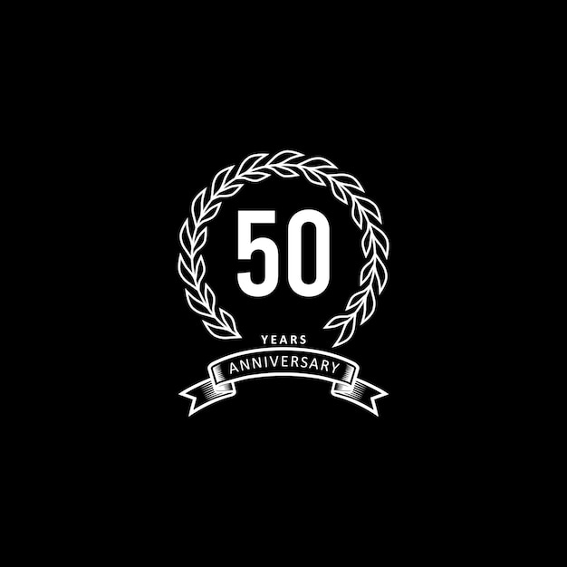 흰색과 검은색 배경의 50주년 기념 로고