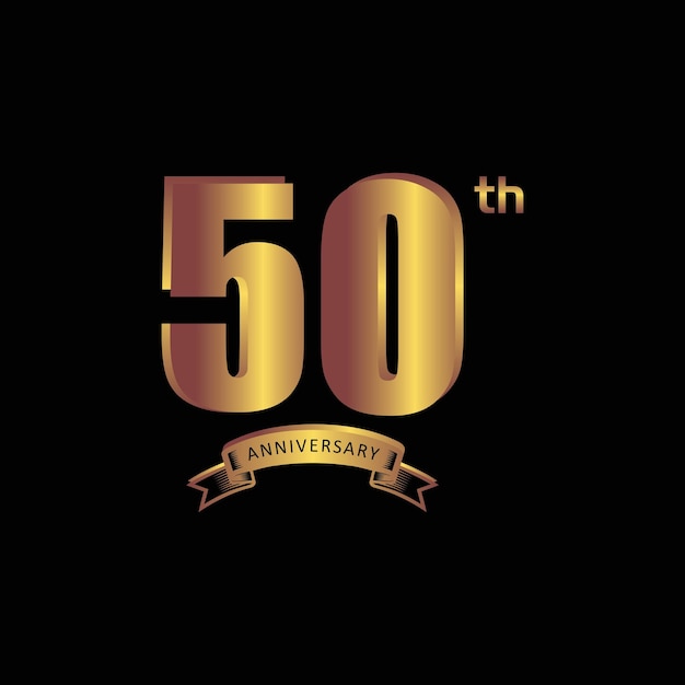 50st anniversary Vector gold edition on black background