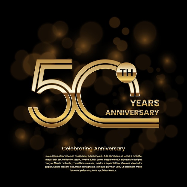 50th Anniversary Anniversary logo design with double line concept Vector Template