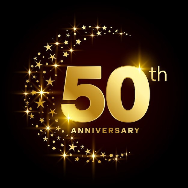 50th anniversary logo design golden anniversary logo vector template illustration