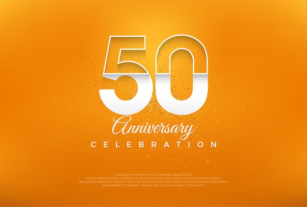 50th anniversary number with modern thin white numerals premium vector design premium vector for poster banner celebration greeting