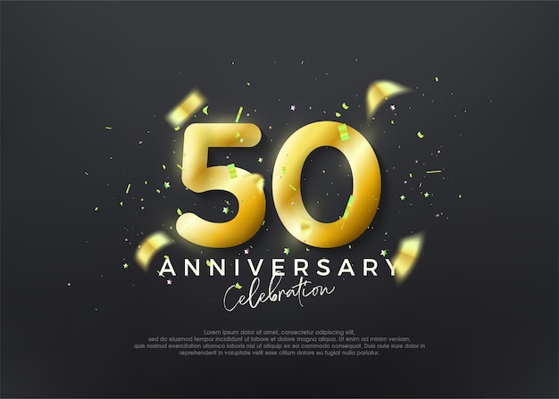 Vector 50th anniversary numbers gold luxury vector background premium premium vector for poster banner celebration greeting