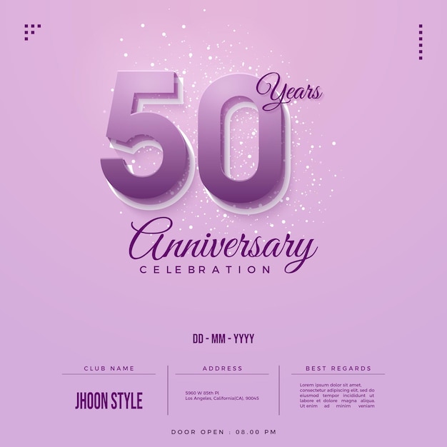 50th anniversary party invitation with simple design