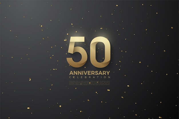 50th anniversary with patterned numbers