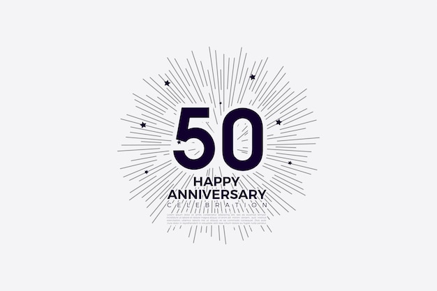 태양을 닮은 스트라이프 배경으로 50 주년