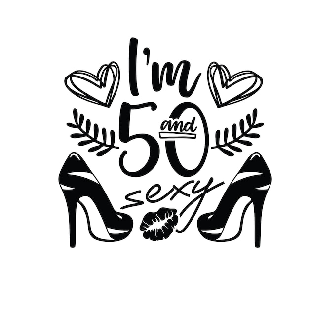 50번째 생일 SVG 디자인: 안하세요 50