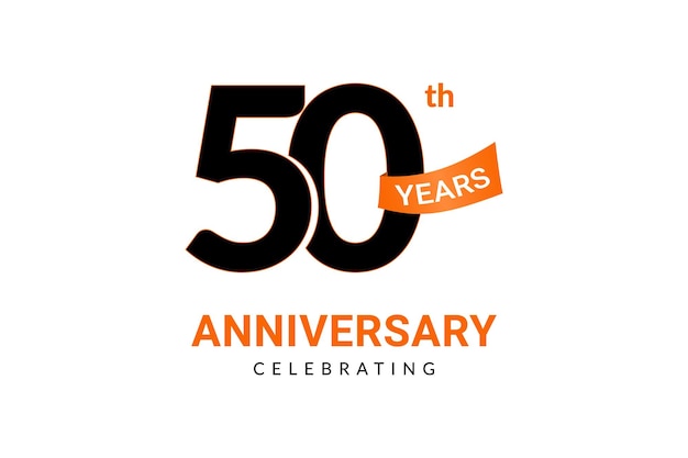 50주년 기념 배너 텍스트 번호 디자인.