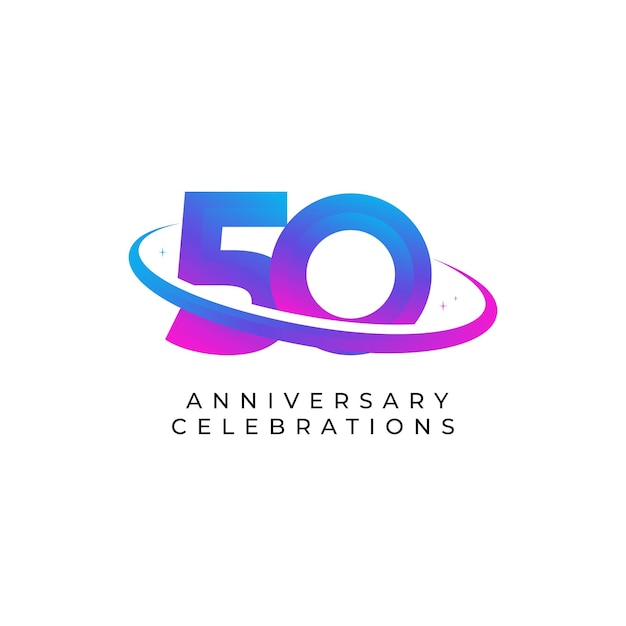 ベクトル 50周年記念ロゴデザイン テンプレート