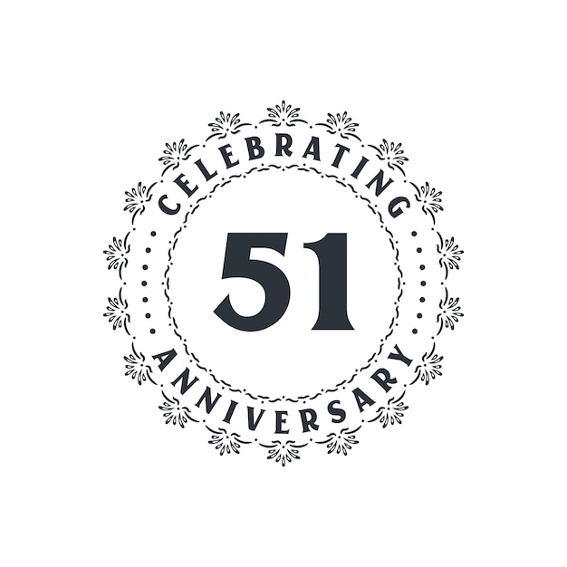 51 anniversary celebration Greetings card for 51 years anniversary