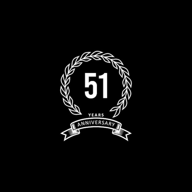 51st anniversary logo with white and black background