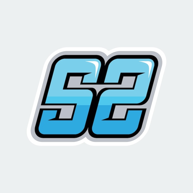 52 racenummers logo vector