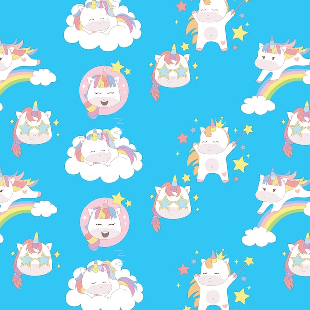 52 unicorn seamless pattern