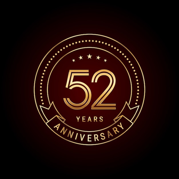 52 year anniversary template design