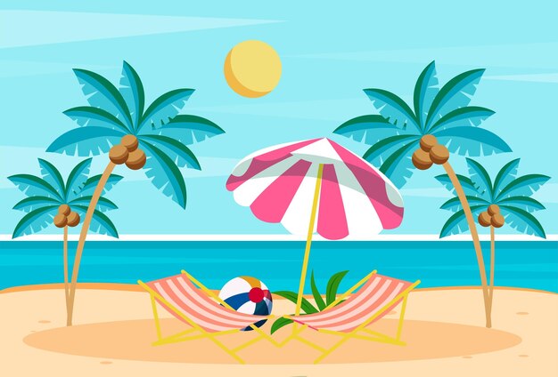 5255 beach chair concept illustration